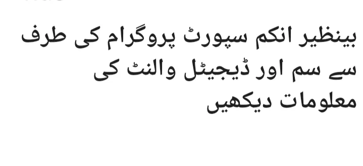 Beneficiary of BISP to Important Notice a Digital Wallet